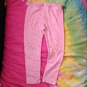 Girls Pink and silver and sparkly heart pants size 5T